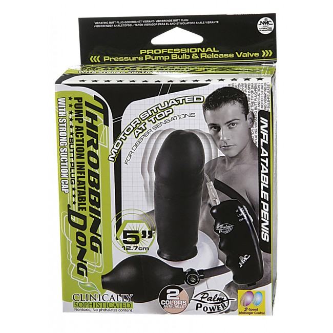 Nanma Throbbing Dong Pump Action Inflatable Vibrating Butt Plug Black 2 Nanma Throbbing Dong Pump Action Inflatable Vibrating Butt Plug Black - Image 2