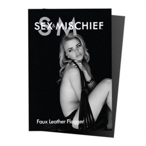 SEX AND MISCHIEF Black Faux Leather Flogger