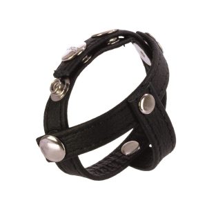 COLT® Leather Cock & Ball Strap H-Piece Divider