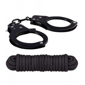 Handcuffs, Wrist & Ankle Restraints 20 Nanma Metal Sex Extra Cuffs And Love Rope Black