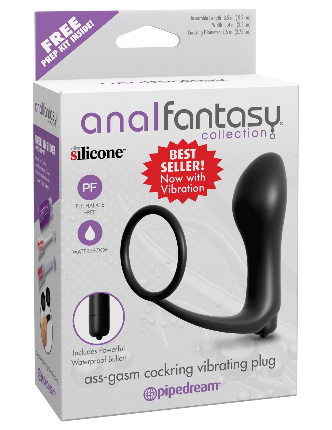 Anal Fantasy Collection Ass-Gasm Cockring Vibrating Plug 2 Anal Fantasy Collection Ass-Gasm Cockring Vibrating Plug - Image 2