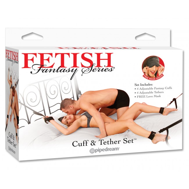 Fetish Fantasy Cuff & Tether Set Black 2 Fetish Fantasy Cuff & Tether Set Black - Image 2