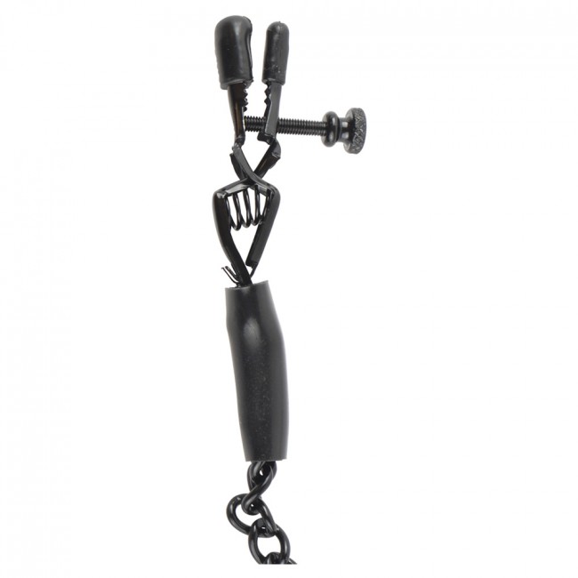Fetish Fantasy Adjustable Nipple Chain Clamps Black 2 Fetish Fantasy Adjustable Nipple Chain Clamps Black - Image 2