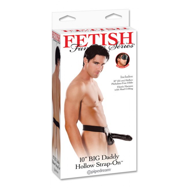 Fetish Fantasy Big Daddy Hollow Strap-On Black 10 inch 2 Fetish Fantasy Big Daddy Hollow Strap-On Black 10 inch - Image 2